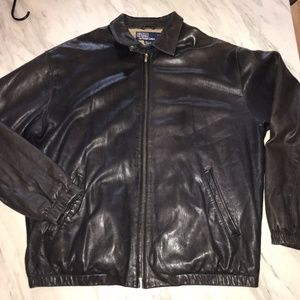 Vintage Ralph Lauren Leather Suede Bomber Polo